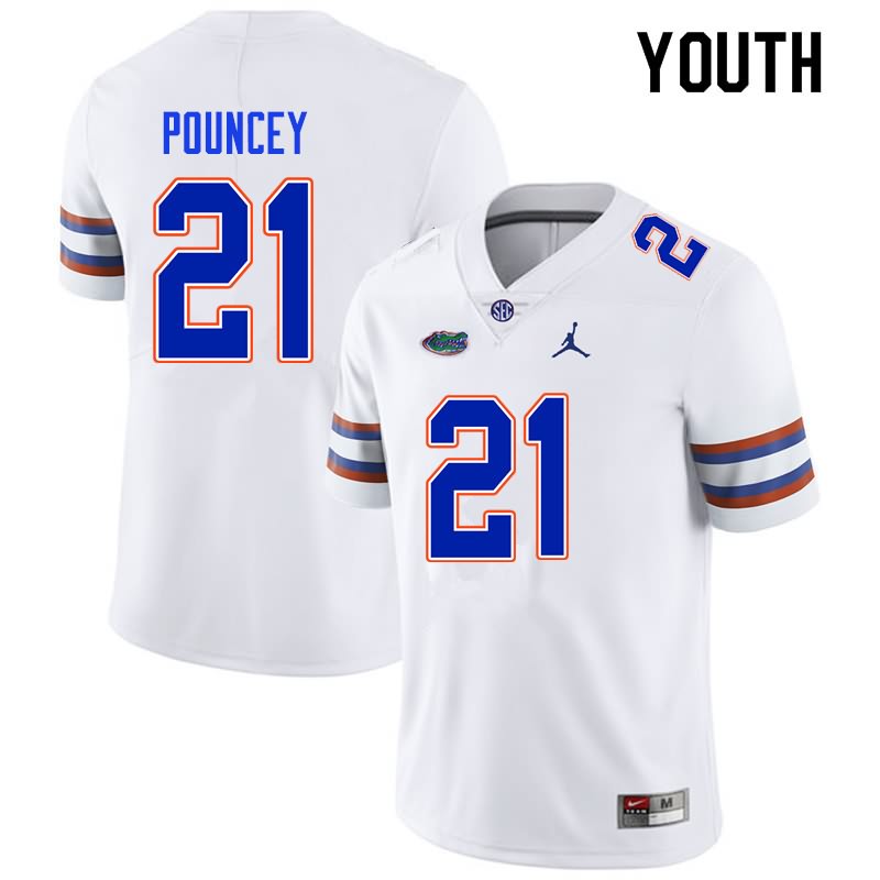 NCAA Florida Gators Ethan Pouncey Youth #21 Nike White Stitched Authentic College Football Jersey THY2564VW